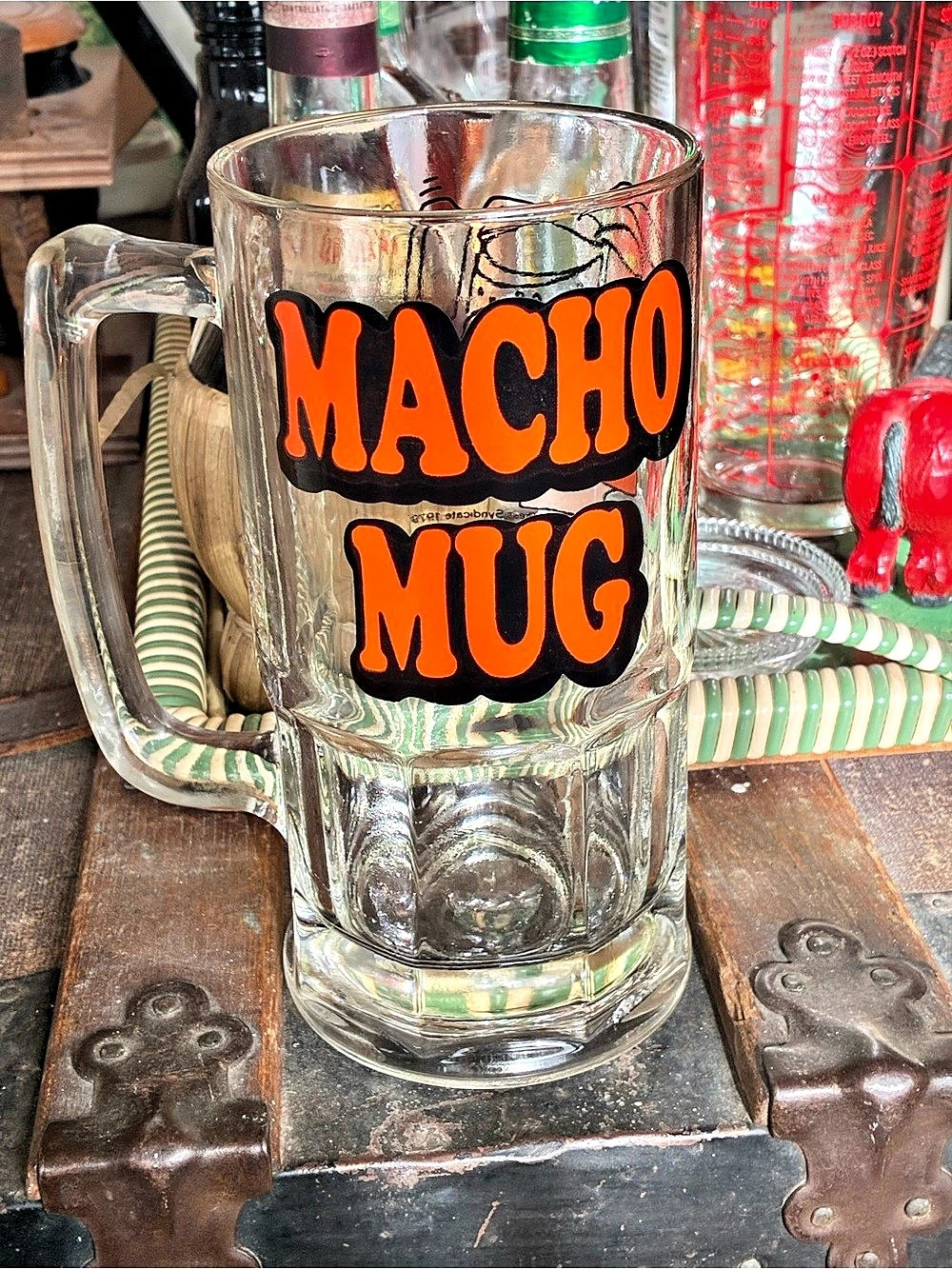 Vintage 1979 Ziggy “Macho Mug” Tom Wilson 32 oz Glass